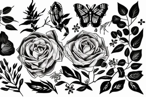tech lines with nature tattoo idea