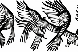 Three birds flying in a line in San Diego tattoo idea