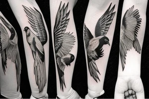 Three birds flying in a line in San Diego tattoo idea