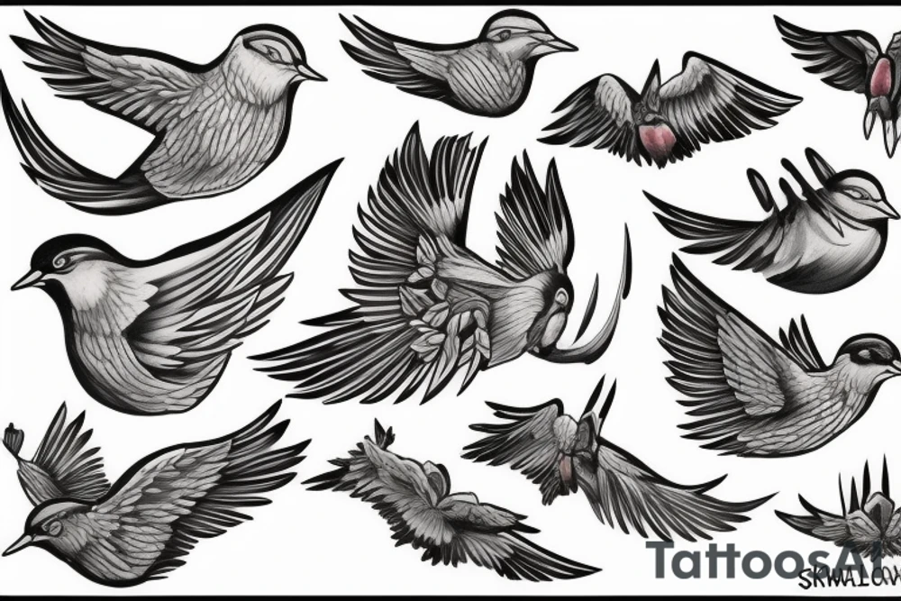 Angry swallow tattoo idea
