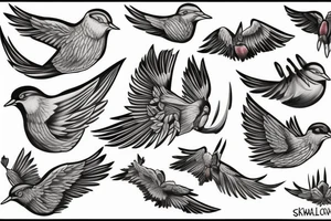 Angry swallow tattoo idea