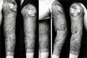 smoke all over the arm tattoo idea