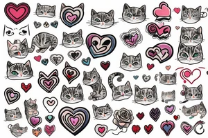 Cat with a heart. Sweet and small tattoo idea