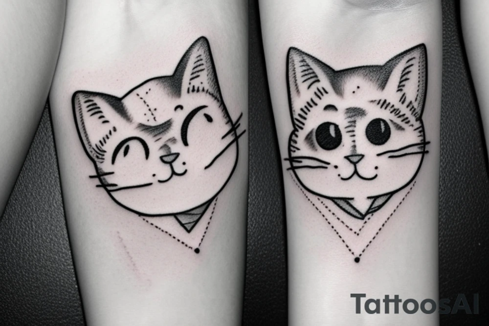 Cat with a heart. Sweet and small tattoo idea