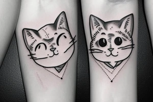 Cat with a heart. Sweet and small tattoo idea
