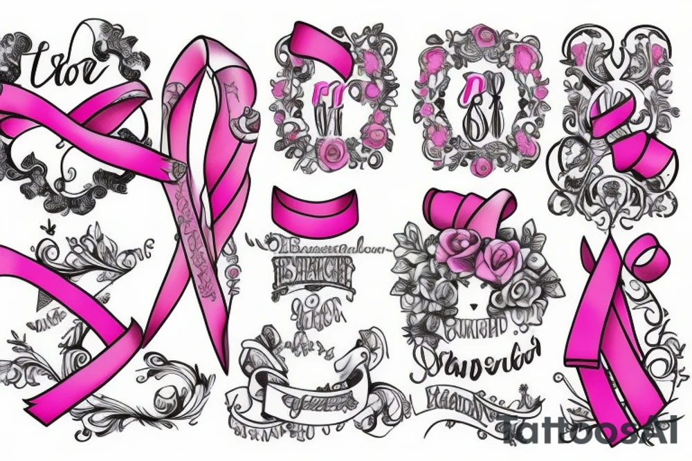 Pink ribbon tattoo idea