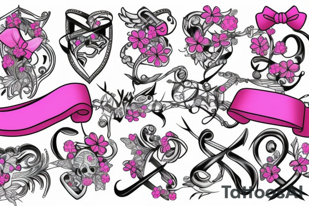 Pink ribbon tattoo idea