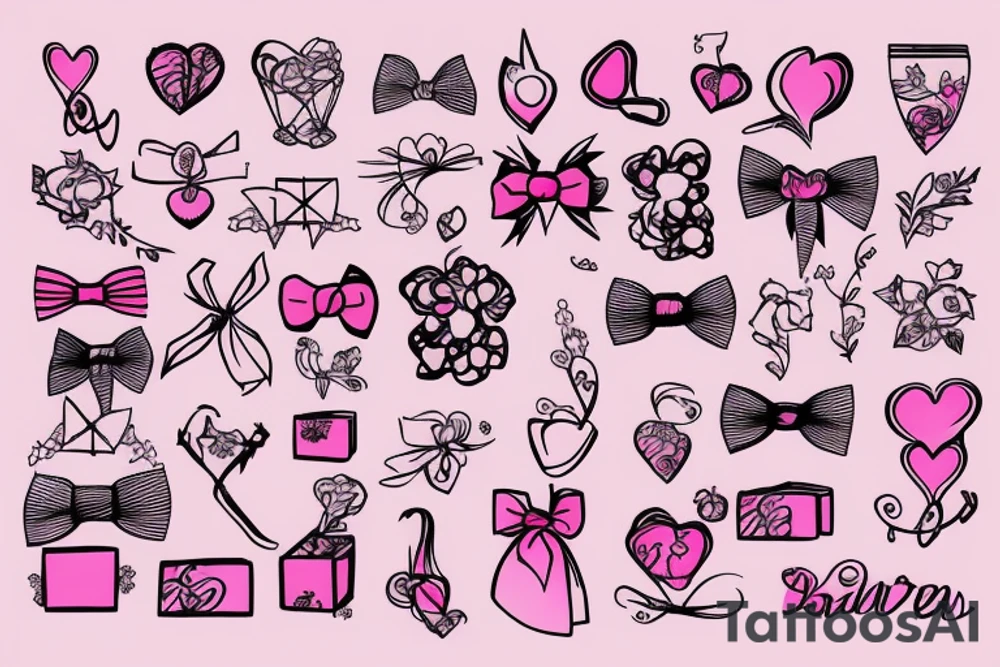 Pink gift bow tattoo idea