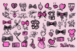 Pink gift bow tattoo idea