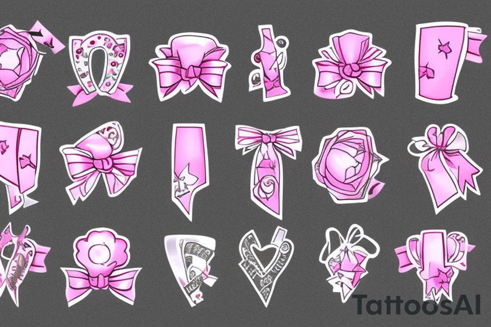 Pink gift bow tattoo idea