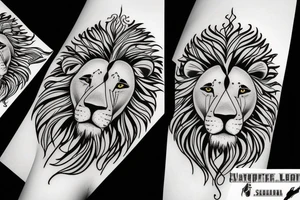 Lion with expressive eyes tattoo idea