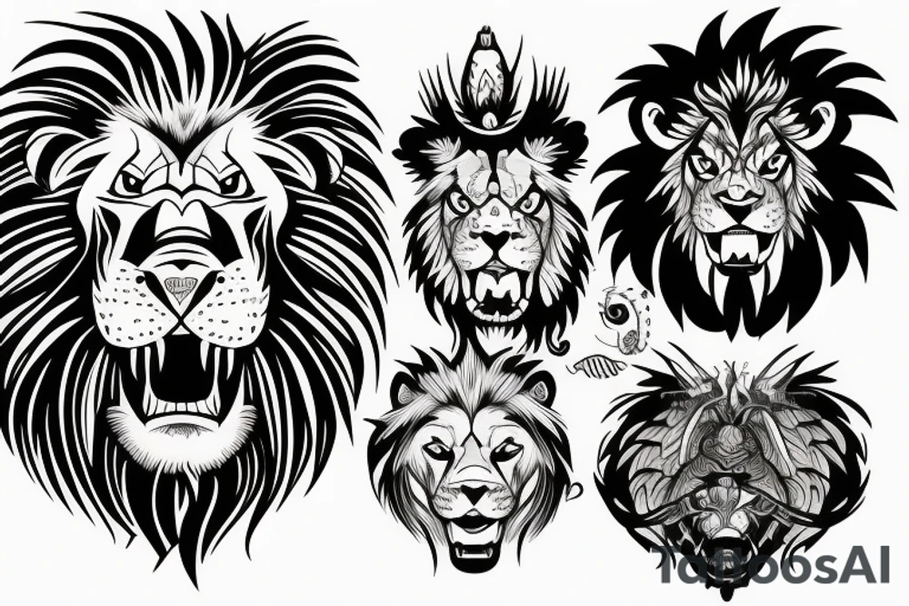 Angry lion tattoo idea