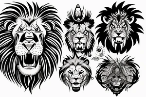 Angry lion tattoo idea
