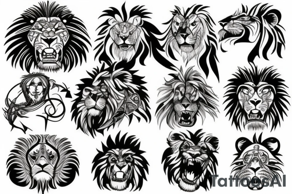 Angry lion tattoo idea
