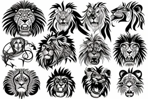Angry lion tattoo idea