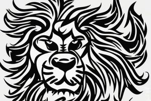 Angry lion with fire head tattoo idea