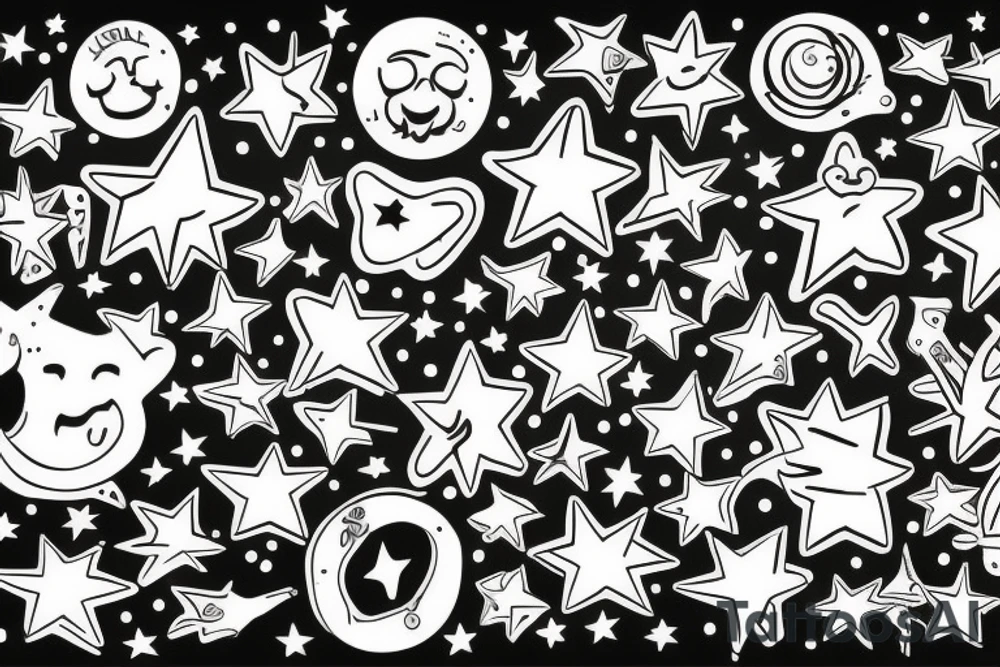 star happy fun real cool sexy luck tattoo idea
