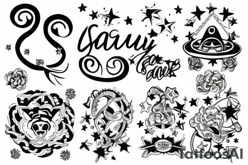 star happy fun real cool sexy luck tattoo idea