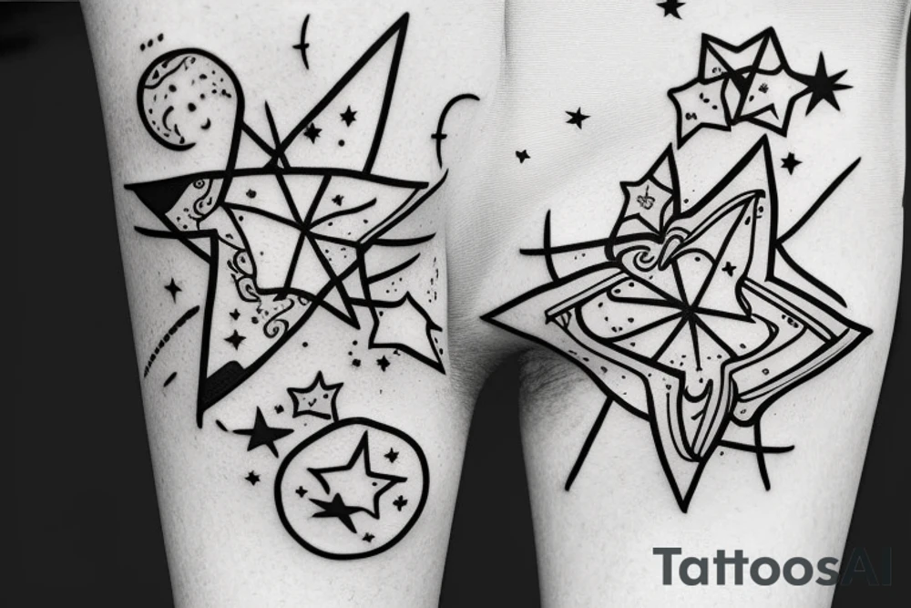 stars happy fun real cool sexy luck tattoo idea
