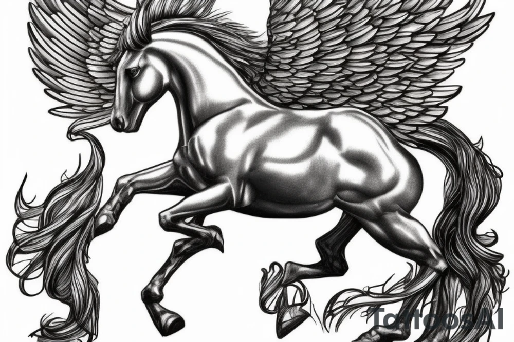 An sculpture of the greek mythology horse Pegasus. tattoo idea