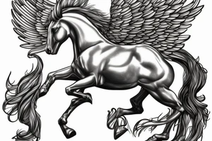 An sculpture of the greek mythology horse Pegasus. tattoo idea