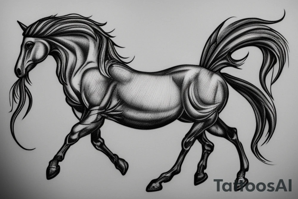 An sculpture of the greek mythology horse Pegasus. tattoo idea