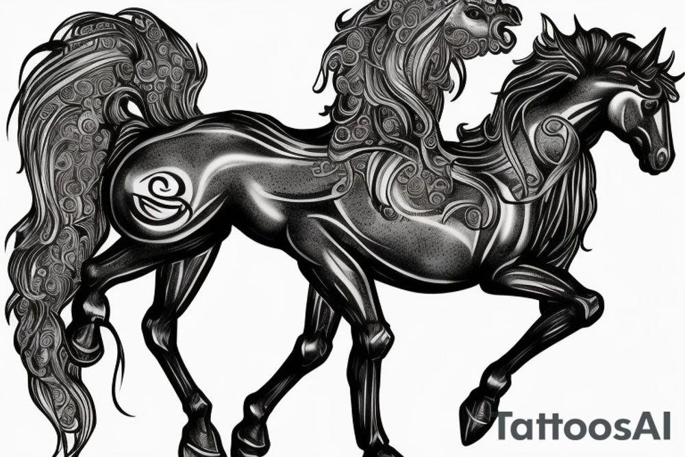 An sculpture of the greek mythology horse Pegasus. tattoo idea