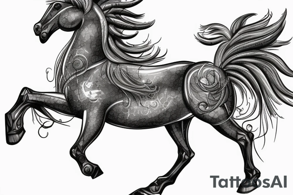 An sculpture of the greek mythology horse Pegasus. tattoo idea
