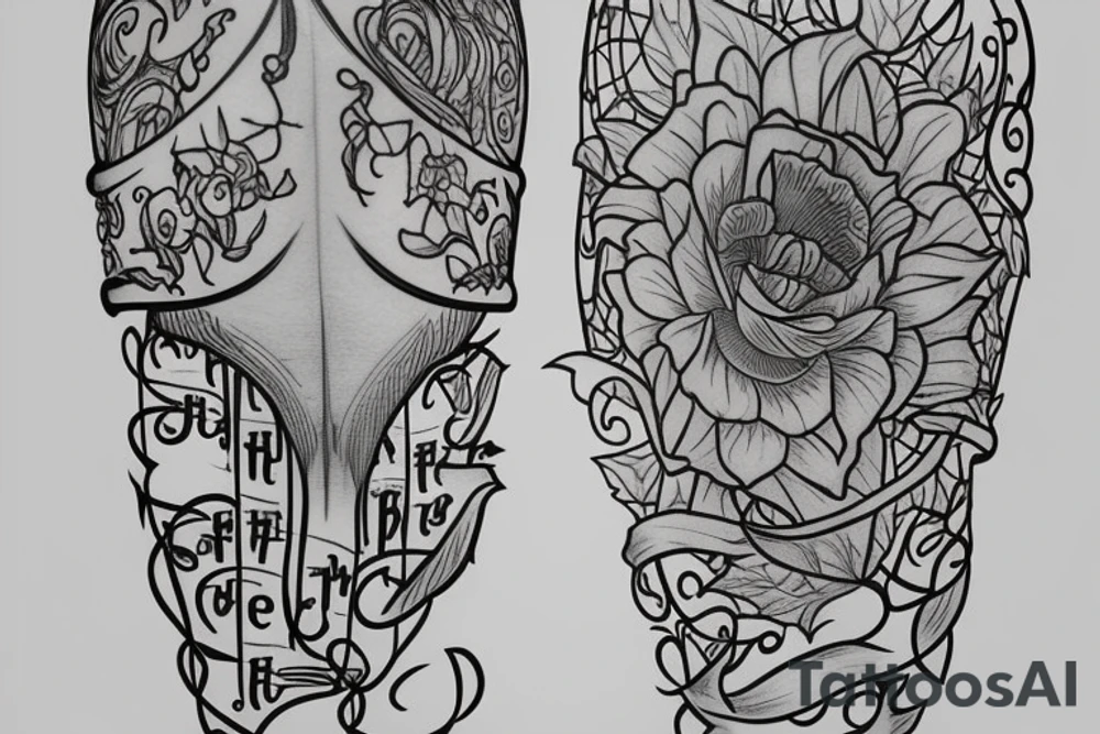 A lamp with the lyrics as the outline tattoo idea