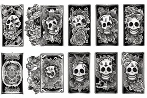 Girl with the skulls and card deck tattoo idea