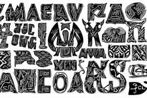 The letters APW and RJC mixed together tattoo idea