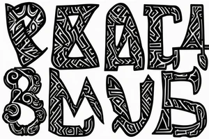 The letters APW and RJC mixed together tattoo idea