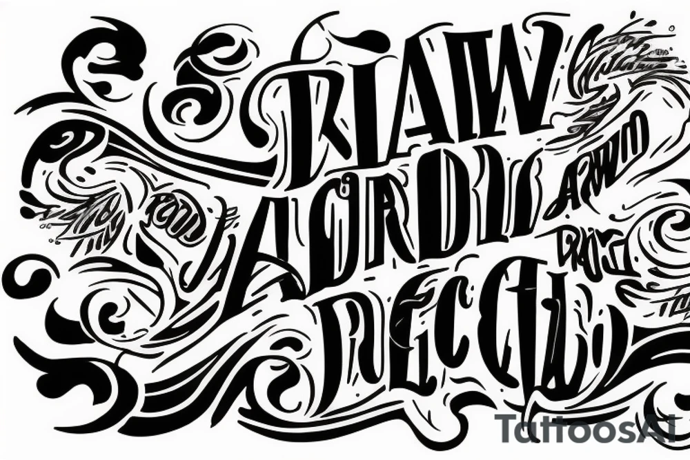 The letters APW and RJC mixed together tattoo idea