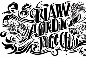 The letters APW and RJC mixed together tattoo idea