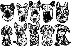 Black and white dog tattoo idea