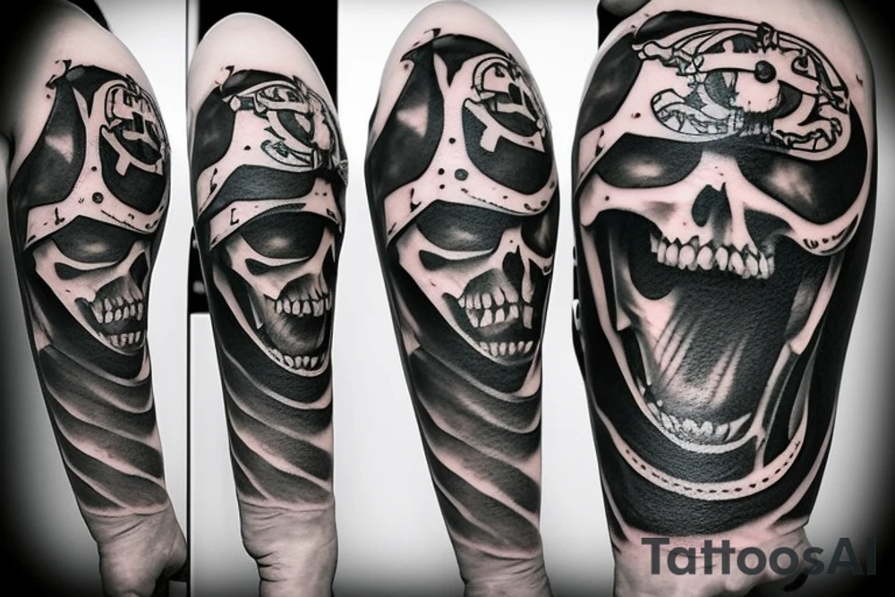custom pirate flag tattoo idea