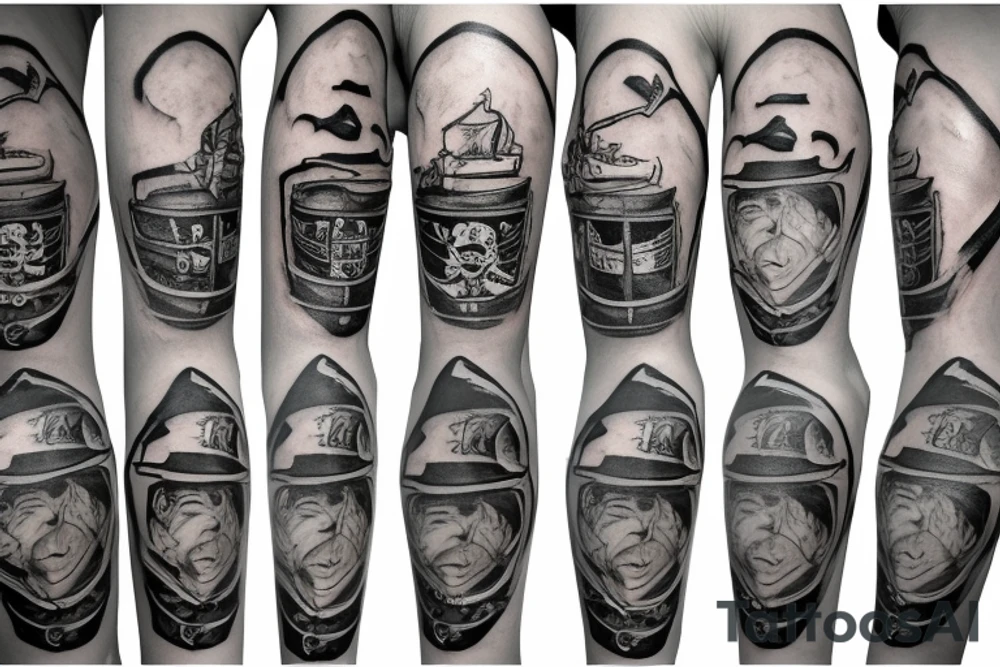 custom pirate flag tattoo idea
