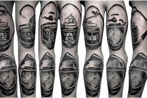 custom pirate flag tattoo idea