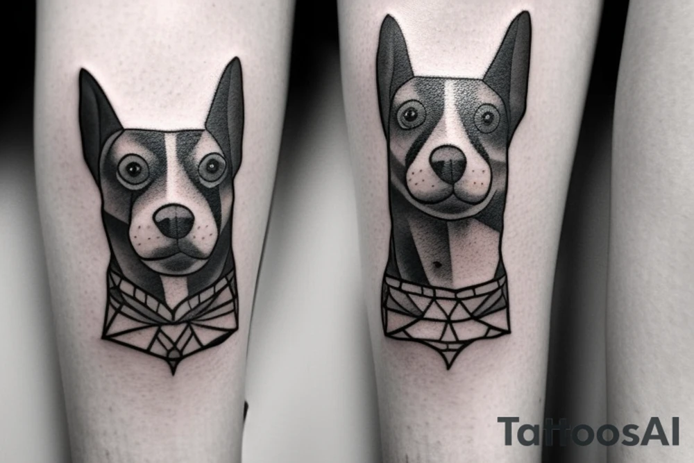 Black and white dog, lovely eyes tattoo idea