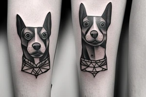Black and white dog, lovely eyes tattoo idea