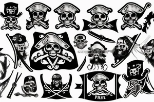 custom pirate flag tattoo idea