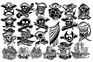custom pirate flag tattoo idea