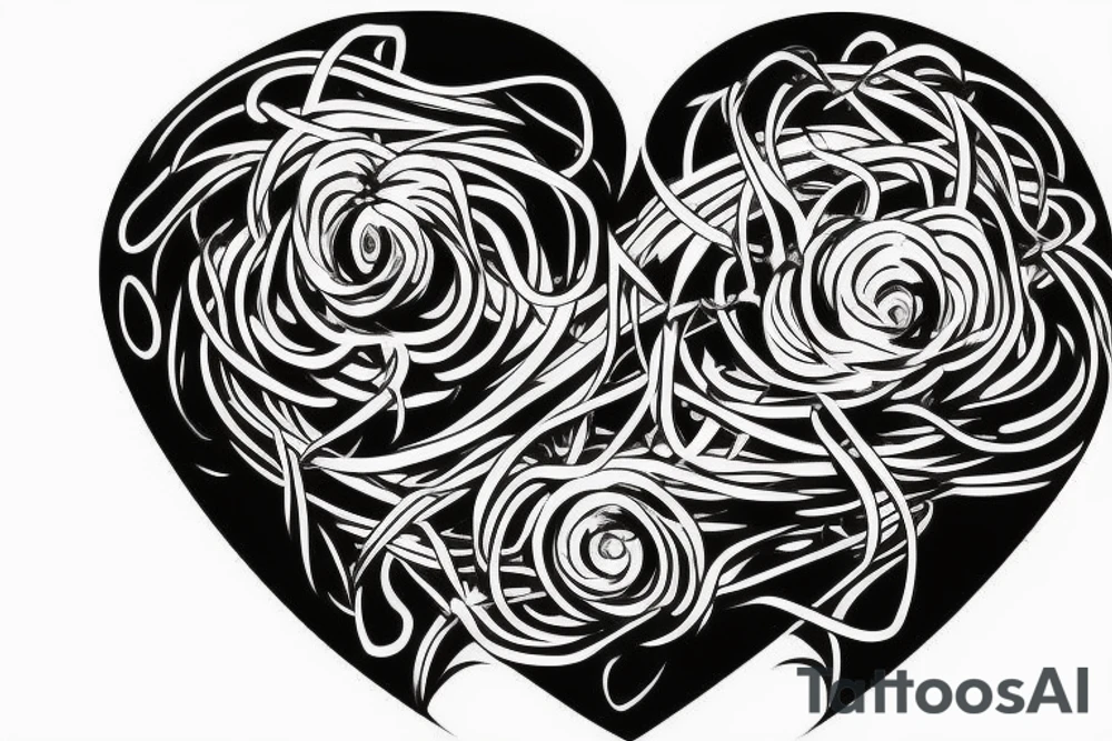 heart wrapped in barbwire tattoo idea
