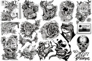 not filled wide rectangle more the size of a girl tricep and bicep and inside of it some drawings tattoo idea