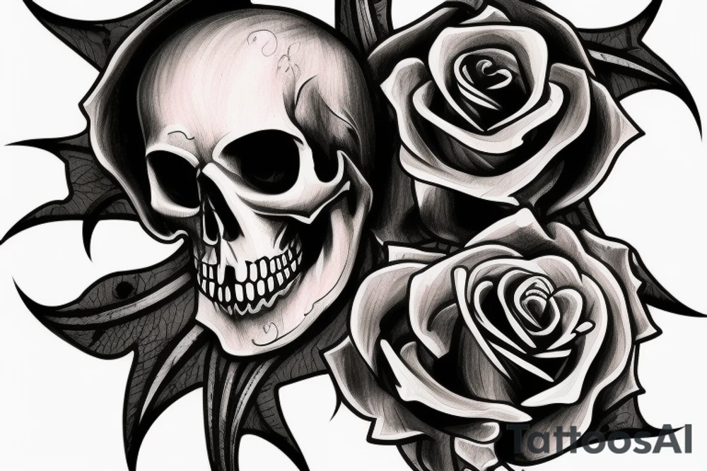 sword, skull, rose tattoo idea