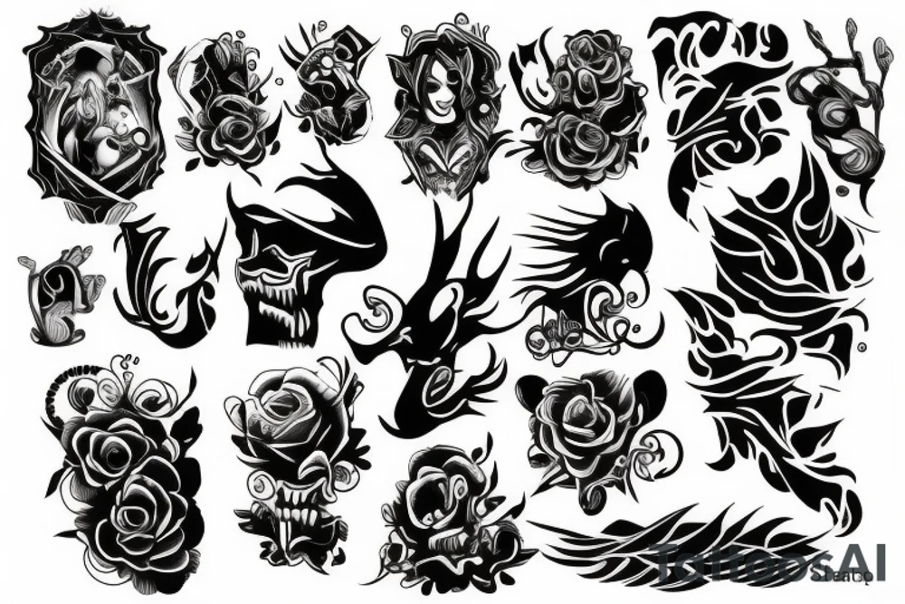 Thick black on arm tattoo idea