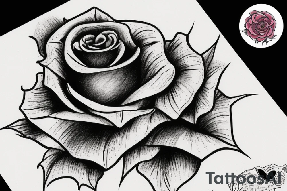 half dead rose tattoo idea