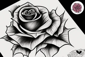 half dead rose tattoo idea