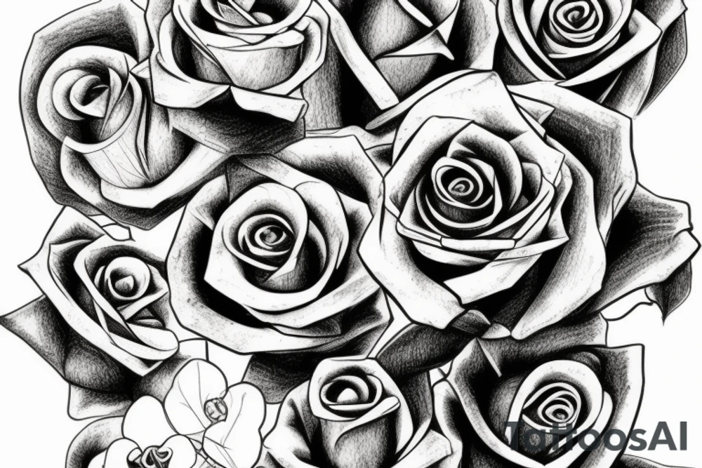 half dead rose tattoo idea