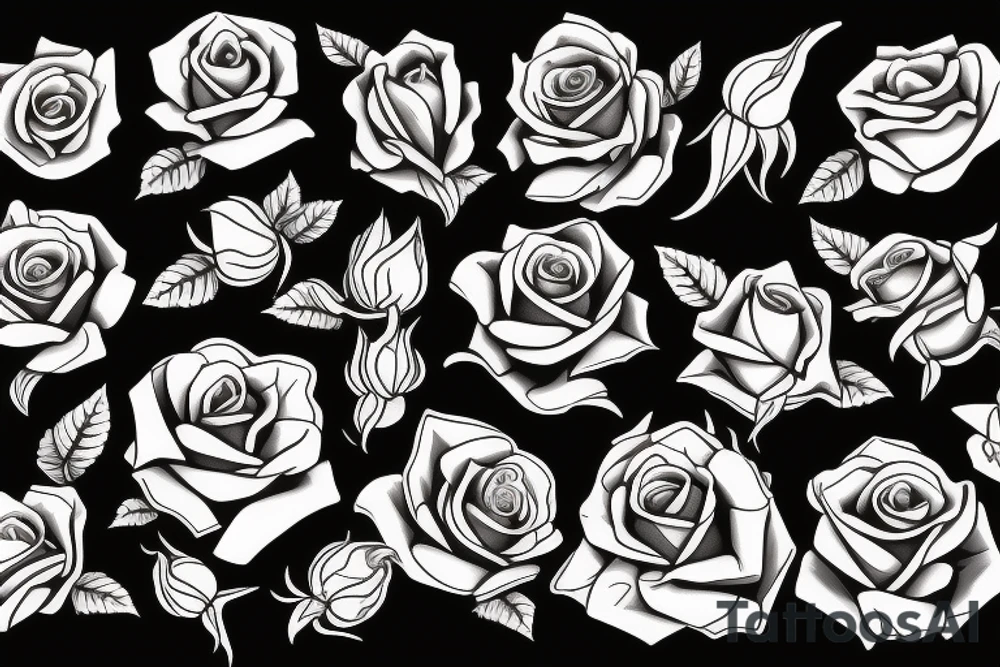 half dead rose tattoo idea